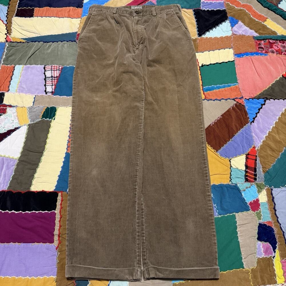 Natural Issue Thick Brown Corduroy Loose Fit Pants 31Wx31L